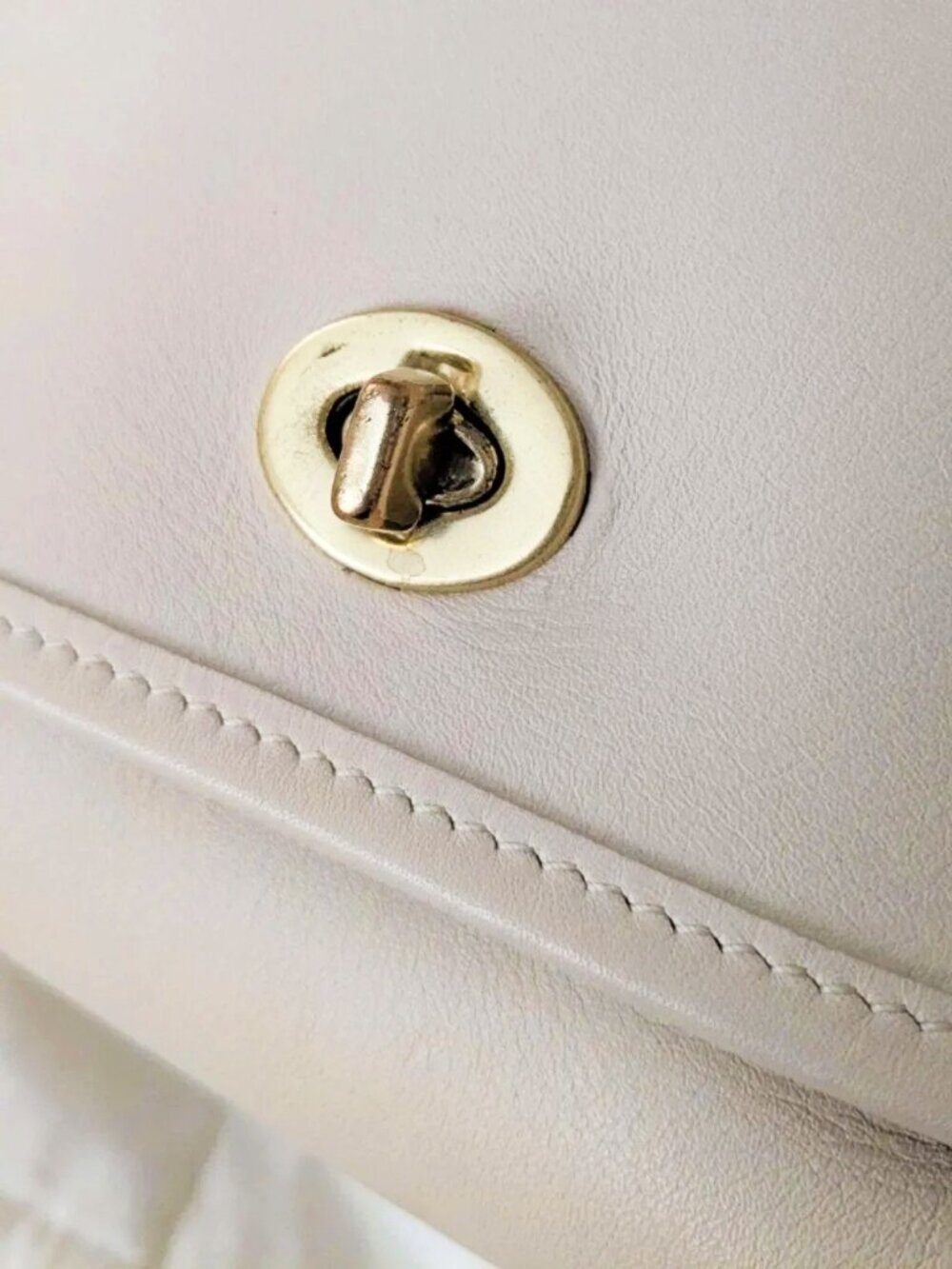 Vintage Coach Companion Flap Turnlock Bag 9076 in Bone Cream 1990s MADE IN USA - Picture 12 of 14